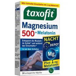 Taxofit Magnesium 500 Nacht + Melatonin Tabletten