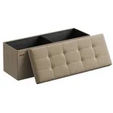 Songmics Sitzhocker mit Stauraum, klappbare Sitzbank, 38 x 110 x 38 cm Fußbank, Aufbewahrungsbox, bis 300 kg belastbar