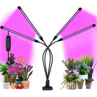 Bifurcation Pflanzenlampe LED-Pflanzenleuchte, 4 Köpfe mit Timer, 3 Modi