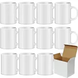 Sublimationstassen ohne Druck AAA Grade | Einzeln oder im Set | Fototasse für Sublimationsdruck | Leere Tassen für Hitzepressen-Thermo-Sublimation (12 Stück, Weiß)
