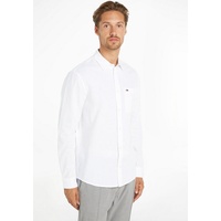 Tommy Jeans Herren Hemd »TJM REG LINEN BLEND Shirt Freizeithemd, Weiß white, M