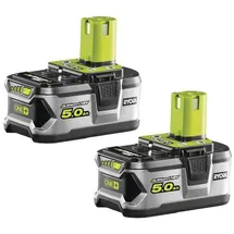 RYOBI 18 V ONE+ Akku-Set 5,0 Ah 2 Stück