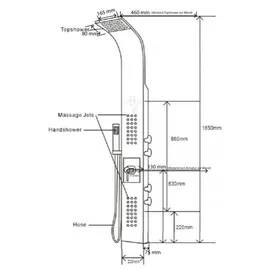 Bernstein Duschpaneel Edelstahl Schwarz Duschsystem mit SEDAL-Thermostat Duschsäule 8815