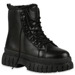 Damen Plateau Boots in Schwarz