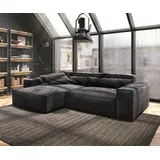 DeLife Ecksofa Sirpio XL 270x170 cm Mikrofaser Schwarz Recamiere variabel
