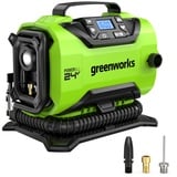 Greenworks G24IN Akku Luftpumpe, 11 Bar, Nieder- oder Hochdruck, automatische Abschaltung mit 3 Adaptern und 0,5m Schlauch OHNE 24V Akku und Ladegerät, 3 Jahre Garantie