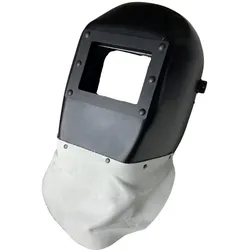 Kopfschild aus Glasfiber, schwarz mit Lederlatz