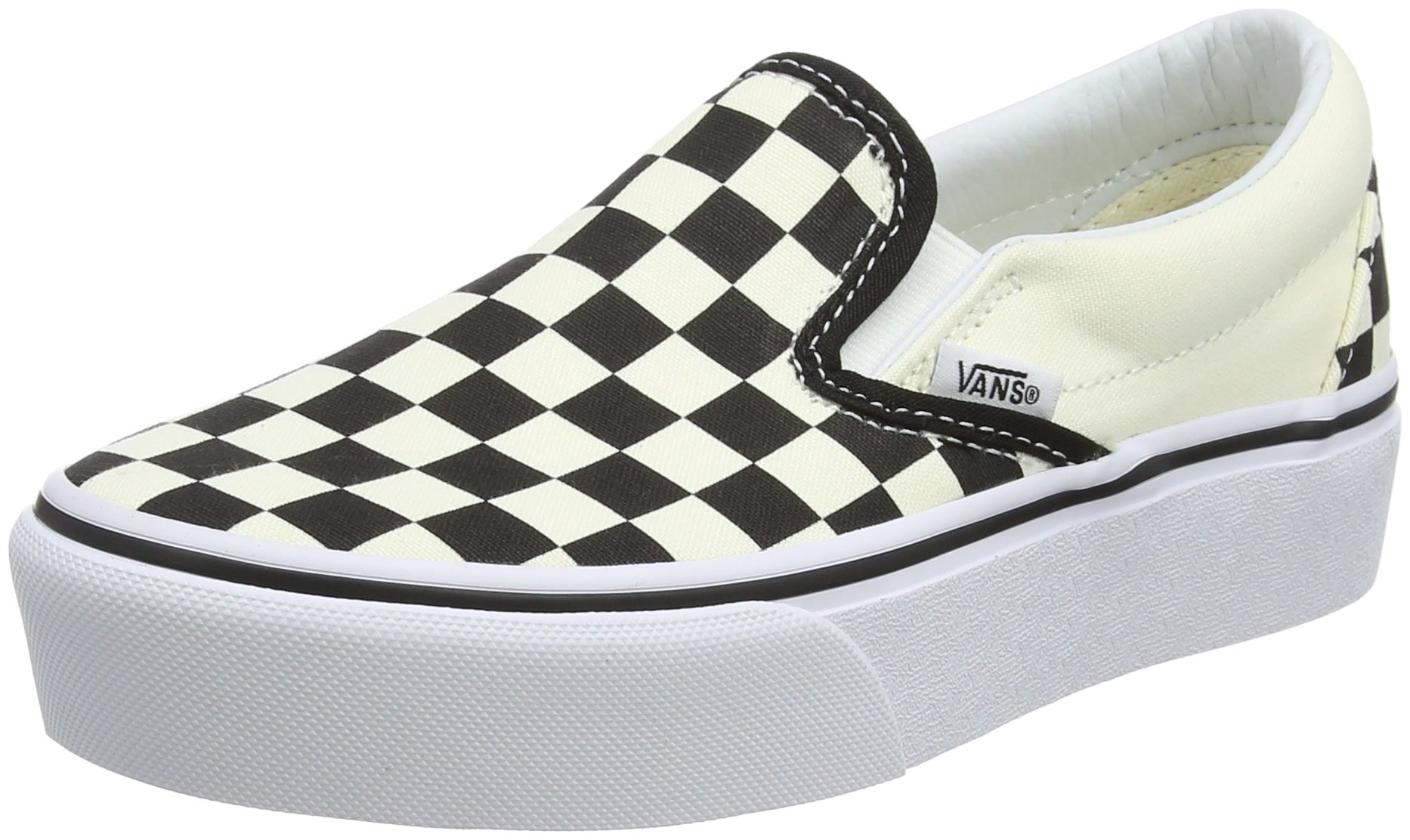 Vans Damen Classic Slip-on Platform Slip On Sneaker, Schwarz (Black and White Checker/White Bww), 36 EU - 36 EU