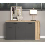 trendteam Esteban 150 x 42 cm Grau / Eiche