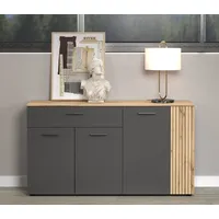 trendteam Esteban 150 x 42 cm Grau / Eiche
