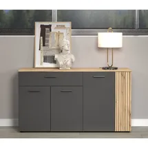 trendteam Esteban 150 x 42 cm Grau / Eiche