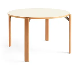 HAY - Rey Esstisch, Ø 128,5 cm, Buche natur / Laminat elfenbein
