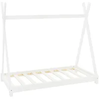 ML-Design Kinderbett Tipi 70 x 140 cm Kiefer massiv weiß