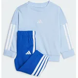 adidas Essentials Trainingsanzug Glow Blau/Weiß 62