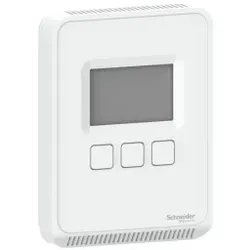 Schneider Electric SLPSLCV2 SLP Serie, Raumfühler, CO2, VOC, Luftfeuchtigkeit, Temperatur, LCD, BACnet MSTP/Modbus Ausgänge, matt weiß