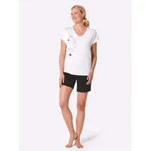 wäschepur Shorty Pyjama-Shorts Schwarz/Weiß 48/50
