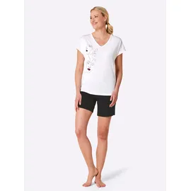 wäschepur Shorty Pyjama-Shorts Schwarz/Weiß 48/50