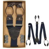 LLOYD Men’s Belts Hosenträger Casuals (Set) Holländer, mit Hosenclips, 35mm Bandbreite, für Herren, breit blau