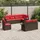 vidaXL Gartensofa-Set mit Kissen, braun, Polyrattan