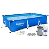 BESTWAY Deluxe Splash Frame Pool 300 x 201 x 66 cm inkl. Filterpumpe
