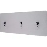 MCW Akustik-Tischtrennwand MCW-G75, Büro-Sichtschutz Schreibtisch Pinnwand, doppelwandig Stoff/Textil ~ 60x160cm grau