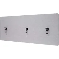 MCW Akustik-Tischtrennwand MCW-G75, Büro-Sichtschutz Schreibtisch Pinnwand, doppelwandig Stoff/Textil ~ 60x160cm grau