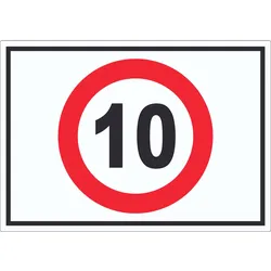 Tempo 10 km/h Geschwindigkeitsbegrenzung Aufkleber Symbol A7 (74x105mm)
