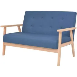vidaXL 2-Sitzer-Sofa Stoff Blau