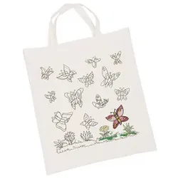 Tragetasche Schmetterlinge zum Ausmalen, aus Baumwolle