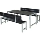 Plus Plankengarnitur mit 2 Rückenlehnen schwarz