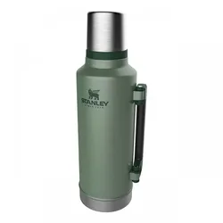 Stanley CLASSIC VAKUUM-FLASCHE 1,9 Liter, Hammertone grün, doppelwandige Vakuumisolierung, Griff, Trinkbecher