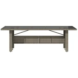 vidaXL Gartentisch mit Glasplatte 240 x 90 x 75 cm Grau