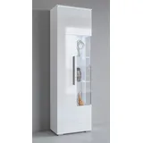 INOSIGN Vitrine "India,Höhe 160cm stilvolle Glasvitrine mit verstellbare Glasböden", weiß (weiß, weiß hochglanz), B:45cm H:160cm T:35cm, ABS-Kunststoff, FSC-zertifizierter Holzwerkstoff, Glas, Kunststoff, Metall, Schränke, Vitrine, Standvitrine 1Trg, viel