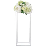 10 Stück Weiße Hochzeitstischdekorationen 60cm Hohe Metallblumenvase Säule Rechteckiger Blumenständer für Partytischdekorationen Hochzeiten Geometrischer Tischaufsatzständer