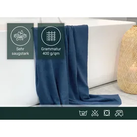 ZOLLNER Duschtuchset 70 x 140 cm dunkelblau 3 St.