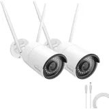 Reolink RLC-510WA x2 mit Stromverlängerungskabel(Weiß) 4.5m, 5MP WLAN Kamera Outdoor, 2,4GHz/5GHz WLAN CCTV IP Kamera Aussen mit Person/Auto/Tiererkennung, IP67 Wetterfest, Nachtsicht, Bewegungsmelder