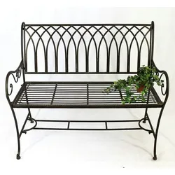 DanDiBo Bank Romina 90507 aus Metall Gartenbank Sitzbank Baumbank 2-Sitzer 110 cm Braun