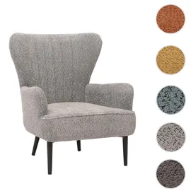 Mendler Lounge-Sessel HWC-K37 Chenille 75 x 80 x 75 cm grau mit Kissen