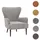 Mendler Lounge-Sessel HWC-K37 Chenille 75 x 80 x 75 cm grau mit Kissen