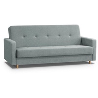 Beautysofa 3-Sitzer Sofa für 3 Personen ADELINE Holzfüße Skandinavisch Couch Polstersofa, Schlaffunktion, Wellenfedern grün