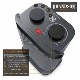 Brandson Keramikheizlüfter 1500 W Schwarz