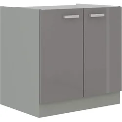 Spülen Unterschrank 80 Hochglanz Grau Küchenzeile Küchenblock Küche Grey Bianca