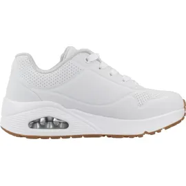 SKECHERS Uno Stand On Air Sneaker, White Synthetic Trim, 36 EU