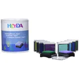 Heyda 204888472 Heyda 204888472 Mini-Stempelkissen Set (Aqua) 3 x 3 cm, 10 Blau-Grün-Töne sortiert