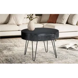 Wohnling Couchtisch Schwarz Mangoholz 60 x 60 x 43 cm