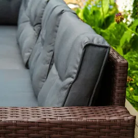 MONSTER SHOP Sitzgruppe Lounge Gartenmöbel Sitzecke Rattan Polyrattan Gartengarnitur Braun
