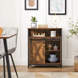 VASAGLE Sideboard 70 x 80 x 30 cm Braun/Schwarz