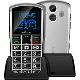 artfone Seniorenhandy A400 mit Notruftaste | Handy mit Kamera | 4G | Dual-SIM | Silber - Silber