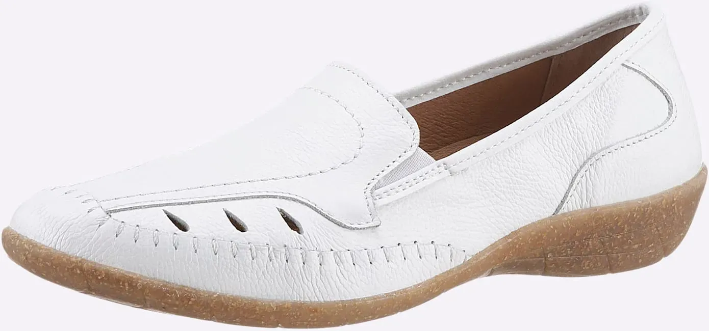 Slipper CLASSIC BASICS, Damen, Gr. 39, beige (ecru), Glattleder, Basic, Schuhe Slipper