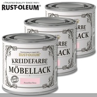 Rust-Oleum 3 x 125 ml Kreidefarbe Möbellack Porzellan Rosa Shabby Rustoleum